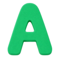 A bright green capital letter 'A' with a rounded, solid, three-dimensional shape, shown on a clean white background.